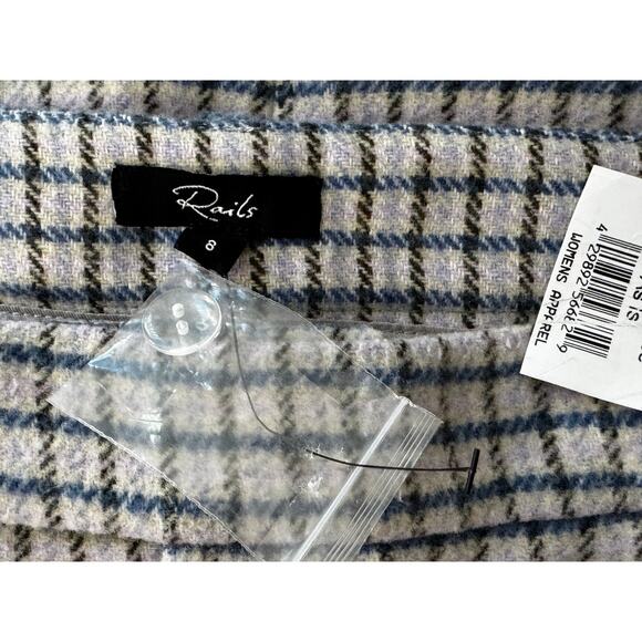 New RAILS Women's Lilac Navy Mini Check Prim Skirt Size 8 - Picture 5 of 8